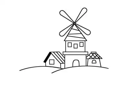 风车房子简笔画