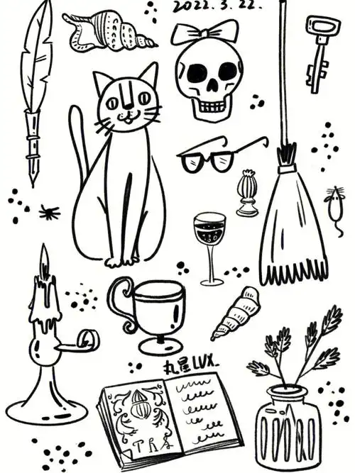 团练打卡小物品线稿创作