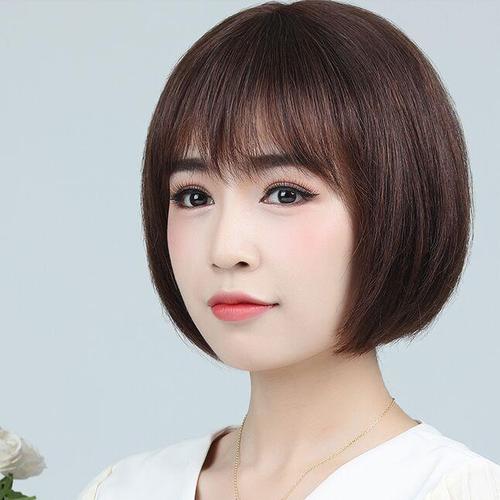 2021新款时尚女短发bobo头逼真自然韩版修脸仿真蓬松整顶假发