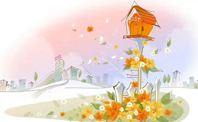 房子邮箱卡通手绘风景背景矢量背景素材免费下载(图片编号:8884040)-