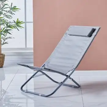 简易便携躺椅阳台家用休闲折叠椅子午休懒人椅办公室午睡靠背椅子朴灰