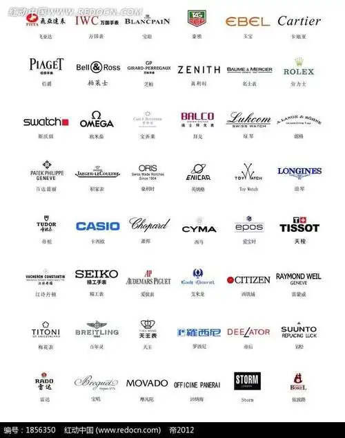 矢量知名手表企业标志大全