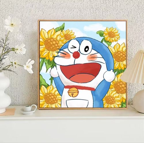 卡通动漫哆啦a梦钻石画满钻小件儿童房蓝胖子手工diy贴贴钻小幅