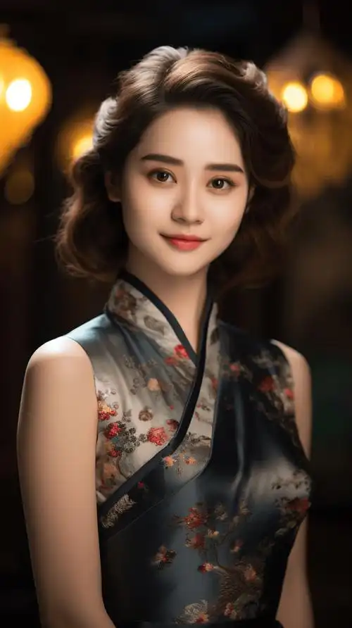 绝美女子修身旗袍写真_带着_气质_宁静