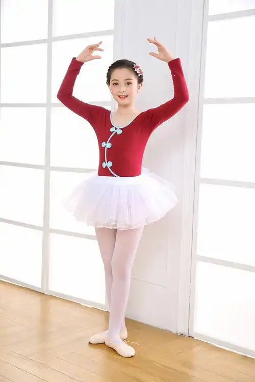 儿童练功服春秋季盘扣中国风舞蹈服女童民舞体操服连体服考级服