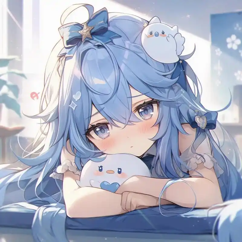 蓝色系可爱头像来咯～ #浪漫生活的记录者# #动漫女头#  #好看头像