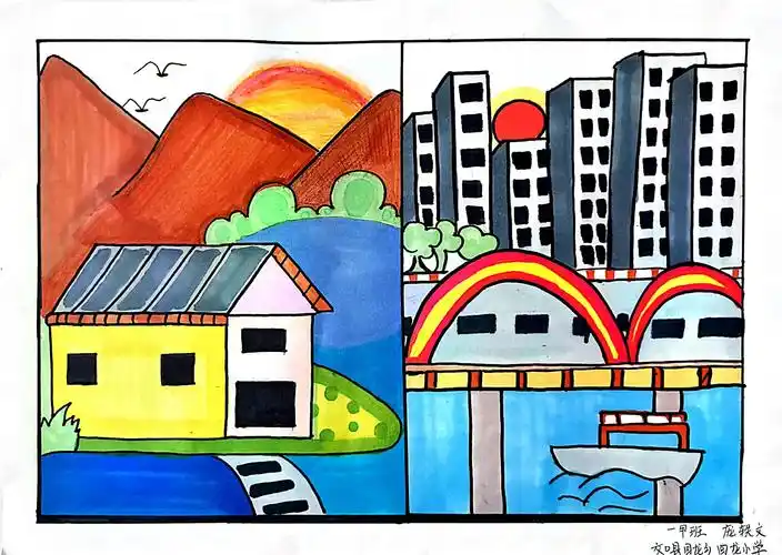 回龙乡中心学校庆"六一"系列活动之——画家乡巨变