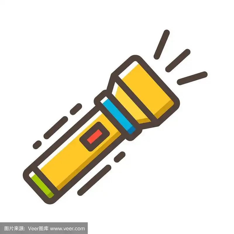 手电筒,成一排,彩色图片,无人,绘画插图