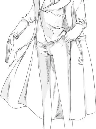 风衣男孩简笔画