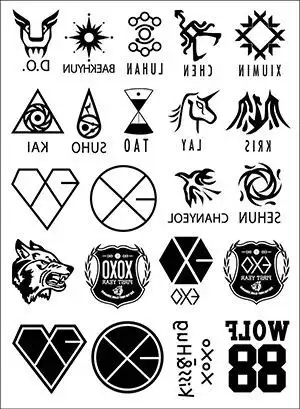 exo爆款周边12星座纹身贴新款贴纸周边演唱会同款纹身