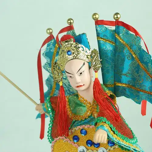 木偶周瑜京剧武生武将三国人物掌中布袋艺术木偶