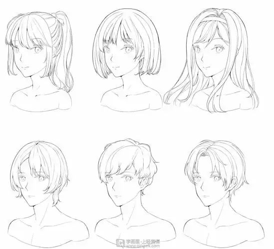 发型绘制练习—人物发型入门基础训练