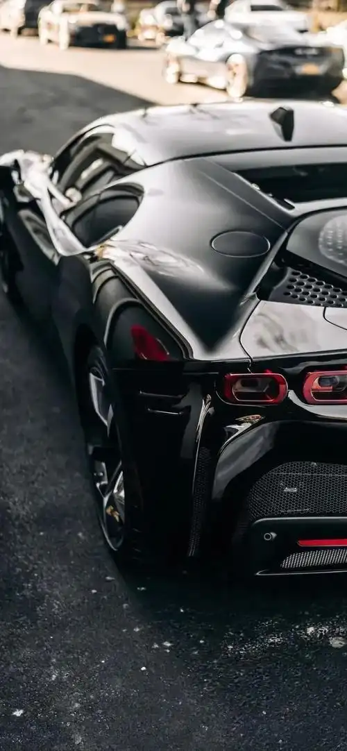 法拉利sf90炫酷黑手机壁纸