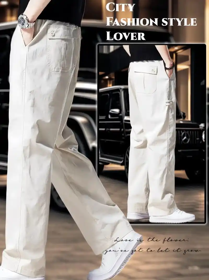 法国cebrodz男士白色直筒裤