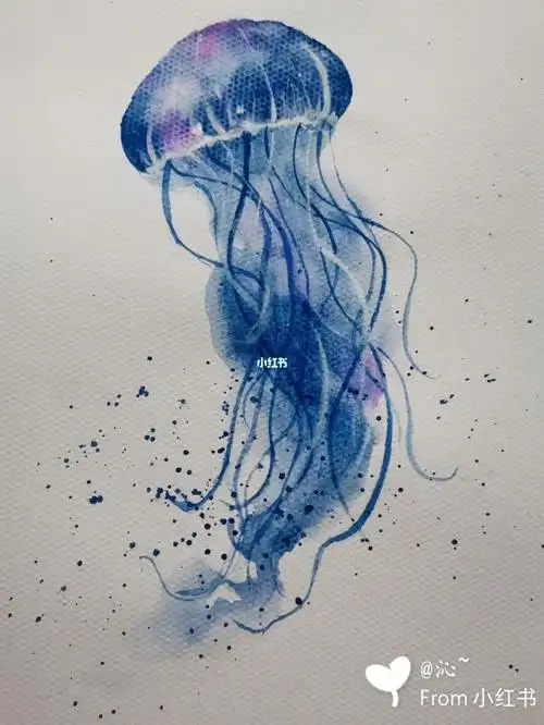 水彩自学练习07水母