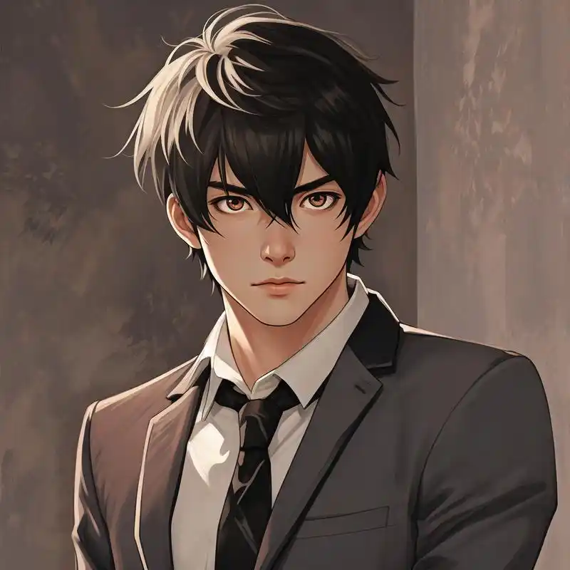 动漫男士西装头像98帅到爆炸 一组动漫风格的男士西装头像,每个都