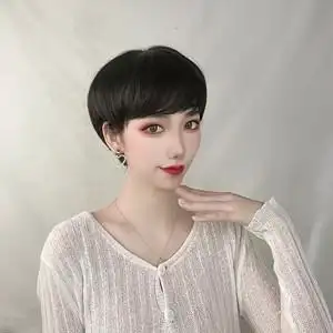 碎发假发女短发学生图片