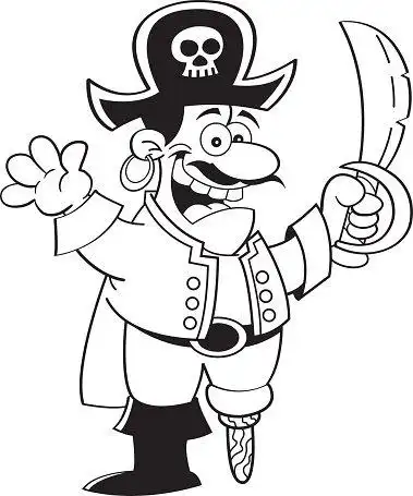 cartoon pirate with a sword