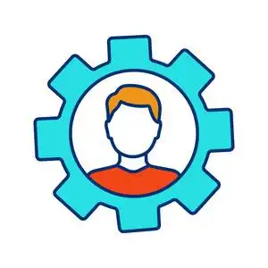 白色背景上的专业技能图标照片