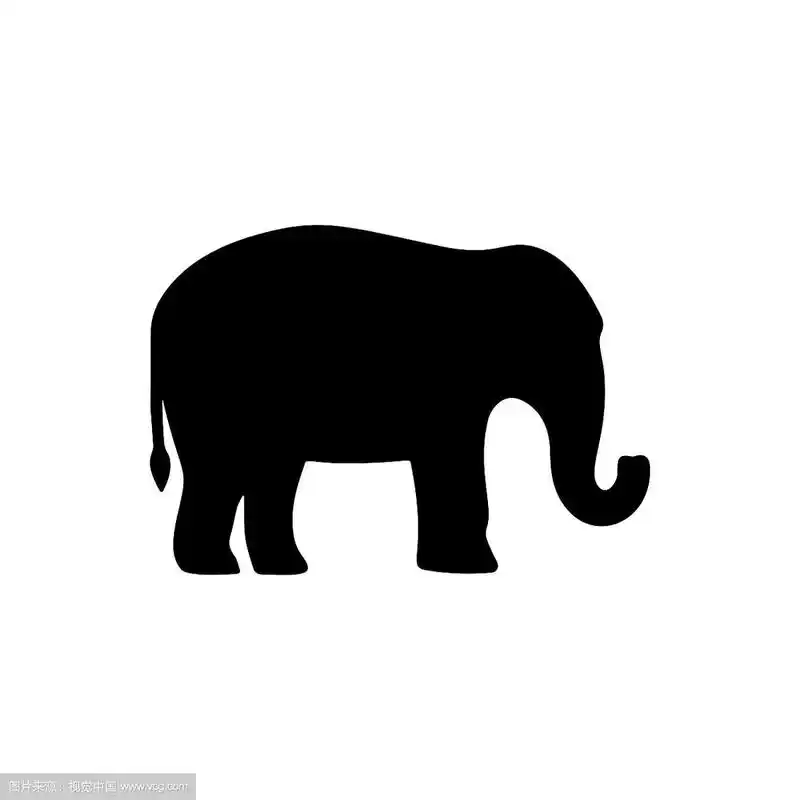 大象剪影的自然设计
