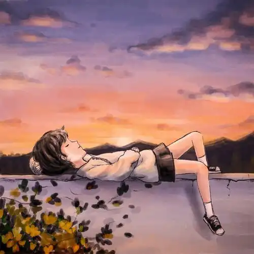 插画悠闲安静的少年