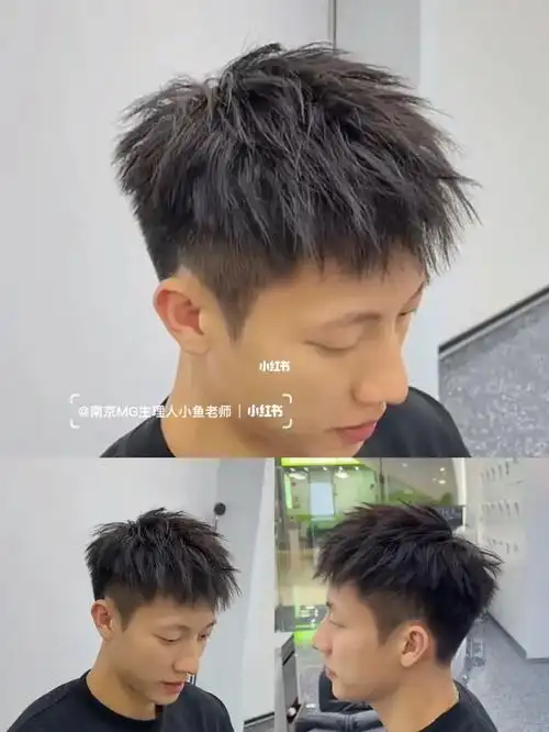 男生碎盖烫烫型不烫卷的发型阳光帅气