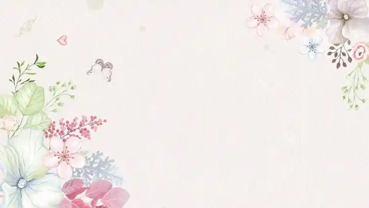 淡雅水彩花卉蝴蝶ppt背景图片 - 第一ppt