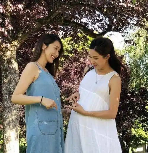 李亚男挺8个月孕肚露脸,四朵金花同框为她提前过生日!