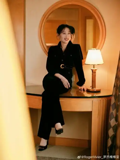 rogervivier2024春夏系列#@刘敏涛93搭配 belle vivier 扣饰高跟鞋