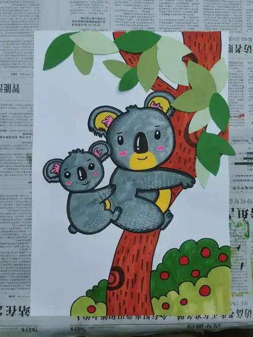 可爱树袋熊卡通简笔画【附步骤