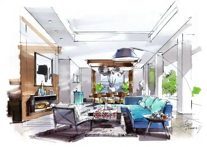 国内顶级马克笔设计表现/沙沛#设计手绘   #手绘    #室内设计手绘