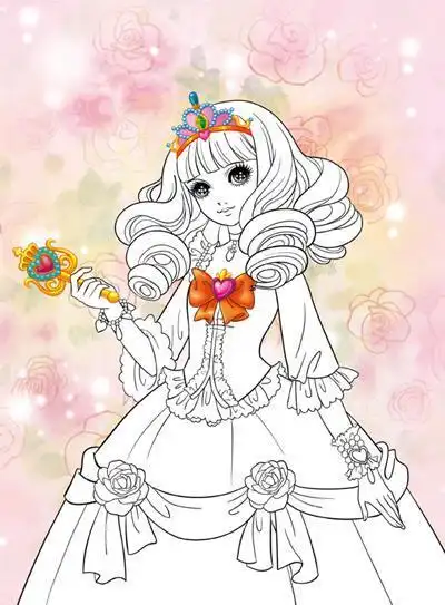 卡通人物简笔画美少女公主彩色