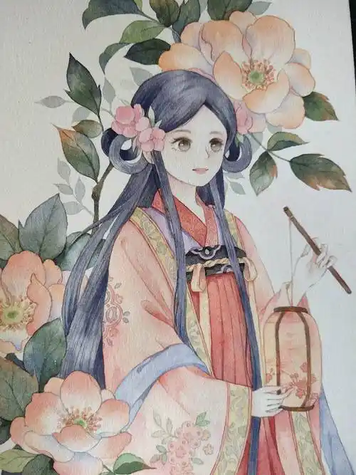 人物绘画技法步骤书动漫与水彩动漫古风水彩古风人物手绘蓝忘机1-6图