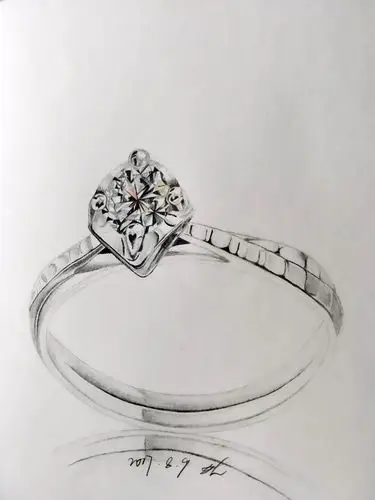 第一幅,我们一起来欣赏画友self的素描戒指作品,大家可以畅所欲言给她