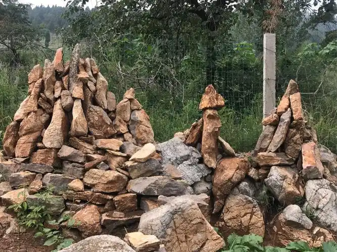 爸爸自制的人工假山.