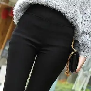 外穿打底裤女春秋薄款高腰铅笔裤黑色弹力显瘦九分裤学生紧身裤女