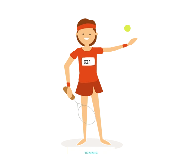 卡通网球女运动员素材