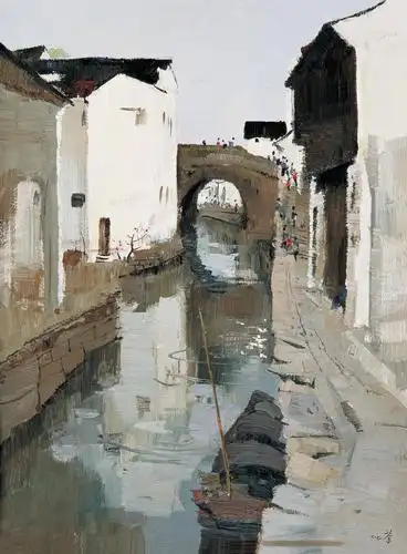 吴冠中 油画江南