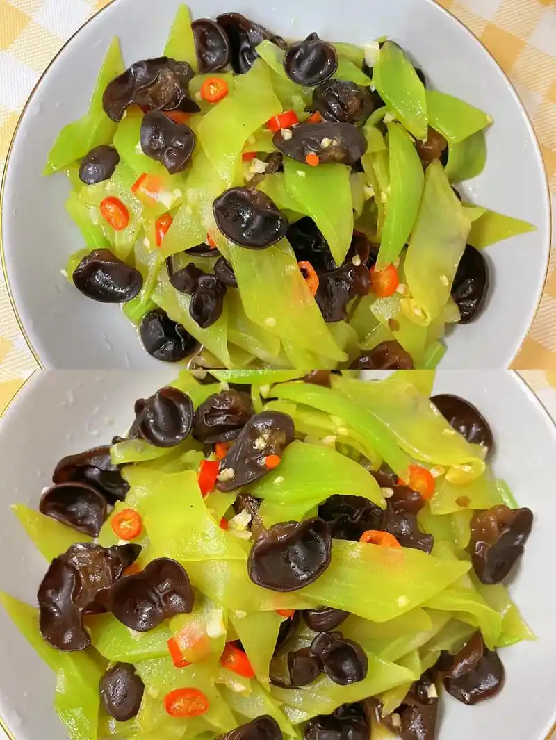 莴笋炒木耳73减脂期的姐妹一定要试试6015.