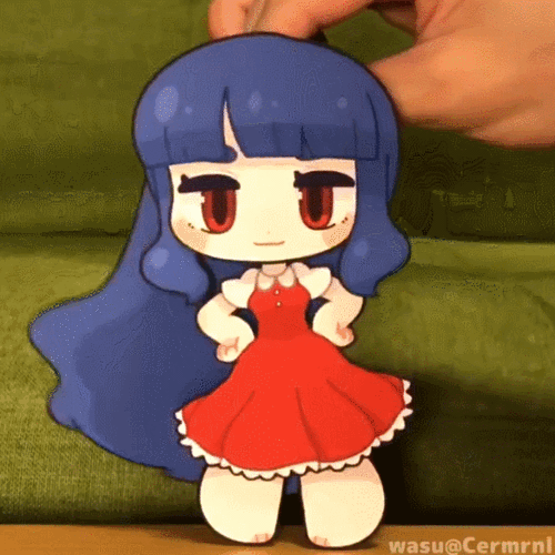 她能用纸片人,做出各种各样的表情包,演绎各种各样的剧情.