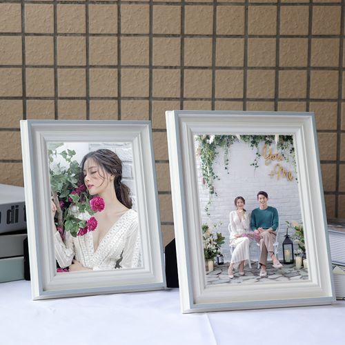 婚纱照相框摆台定制来图定做洗带打印照片高级感简约结婚情侣七寸