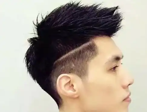 按你提供的这款发型来看,其实这个发型叫法很多,比如"飞机头","莫西干