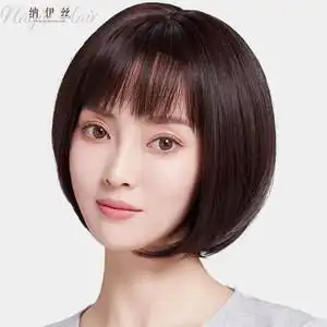 假发女短发圆脸图片