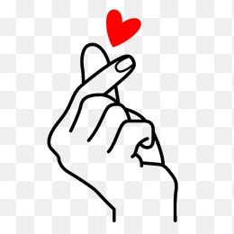 卡通比心手势