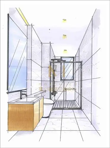 卫生间手绘效果图