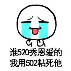 谁520秀恩爱的,我用502粘死他_粘死_502_我用_520_恩爱表情