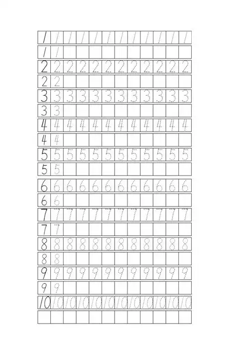 练字田字格练字 数字