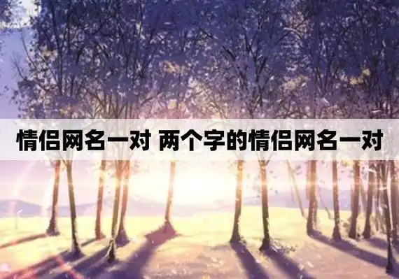 情侣网名一对 两个字的情侣网名一对