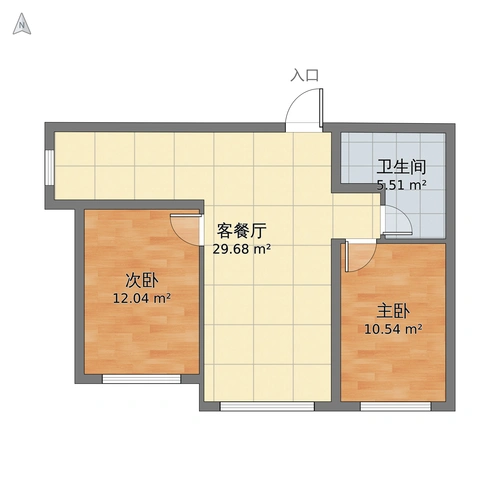 *2室2厅1卫户型图