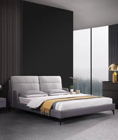 吉斯家具床布艺床可拆洗简约现代主卧大床双人床小户型意式极简布床婚